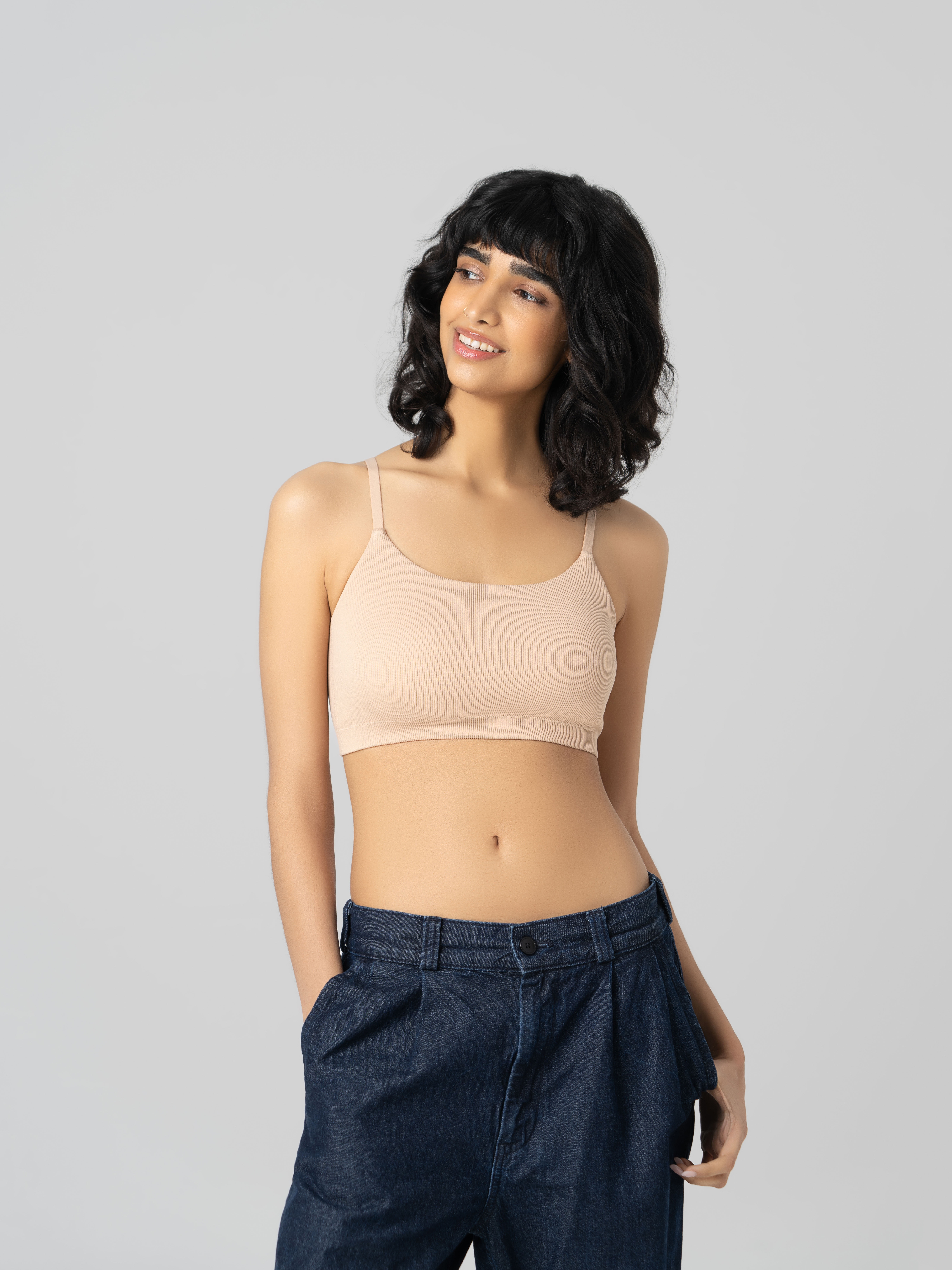 No Boundaries Seamless Ribbed Cami Bralette, Women’s and Women’s Plus, Sizes XS-3XL