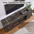 thumbnail image 5 of KeyWhat TV Stand for TVs Up to 80", Modern Entertainment Center with Storage Cabinet & Open Shelves, Cable Management for Living Room, Dark Rustic Oak, 5 of 7