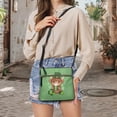 thumbnail image 5 of LedBack Highland Cow Print Crossbody Satchel Purse Leather Shoulder Handbag for Women Lady, St. Patrick's Day Leaf Sing Hobo Bag Messenger Bag with Adjustable Strap for Travel Shopping, Green, 5 of 7