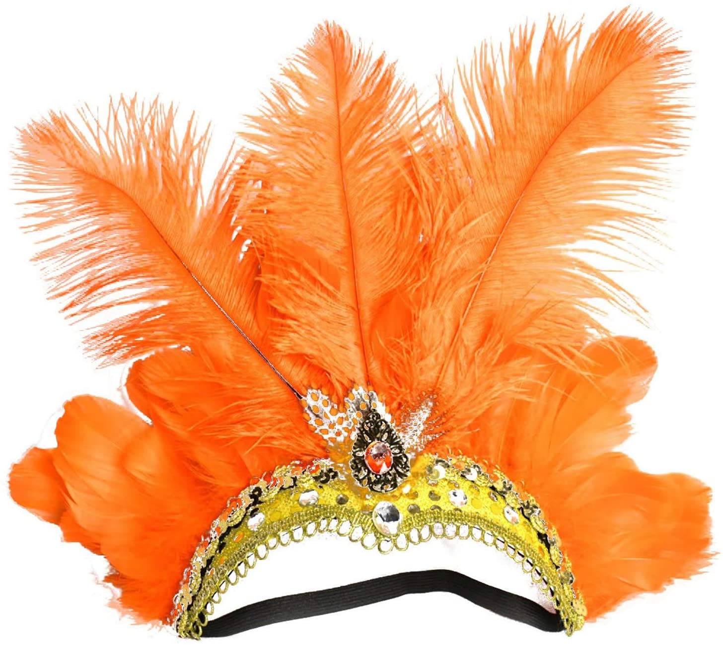 Carnival Feather Headpiece Showgirl Headband Roaring 20s 1921s Flapper
