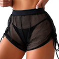 thumbnail image 1 of Women Side Drawstring Mesh Cover Up Shorts perspective Beach Cover Up Wrap Bikini Wraps S-5XL For Swimwear Shorts saida de praia, 1 of 5