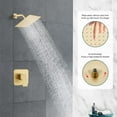 thumbnail image 6 of 8 Inch Shower Head and Handle Set Square Shower Faucet Set Bathroom Rainfall Shower System Stainless Steel Showerhead Single Function Shower Trim Kit,Female Thread Valve,Brushed Gold, 6 of 14