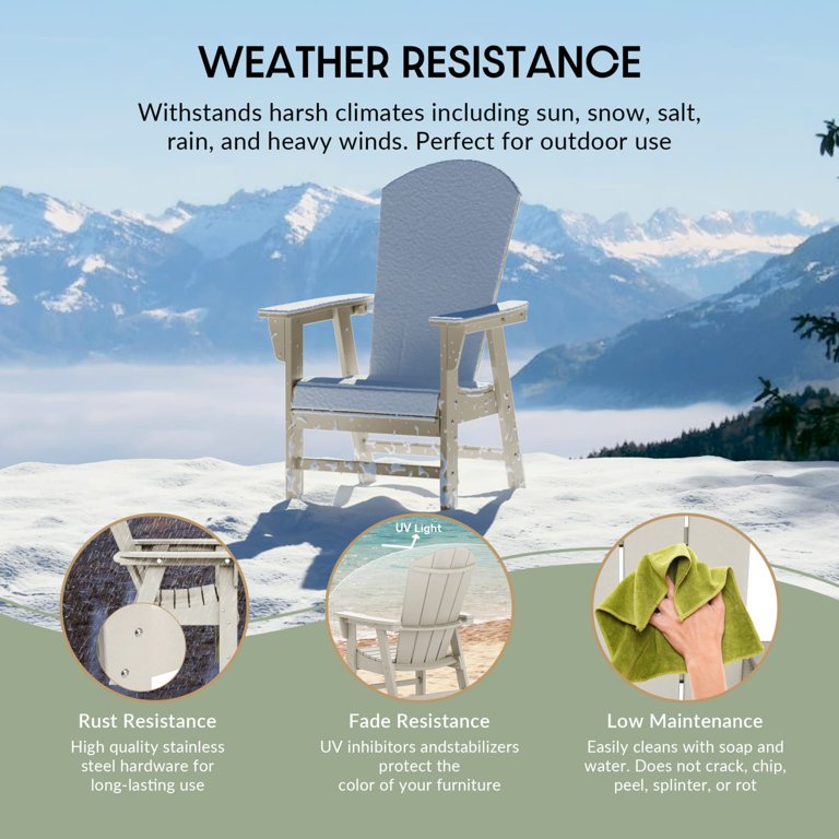 WestinTrends Malibu Adirondack Dining Chair, Sand photo 5