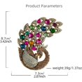thumbnail image 6 of Rhinestone Large Peacock Bird Brooch Pin for Women Men Gold Plated Fashion Colorful Crystal Animal Brooches Lapel Pins Exquisite Dress Accessories Wedding Anniversary Jewelry, 6 of 6