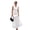 White, variant on Women Two Piece Skirt Set V Neck Blazer Vest and Mesh Long Skirt Casual Outfit