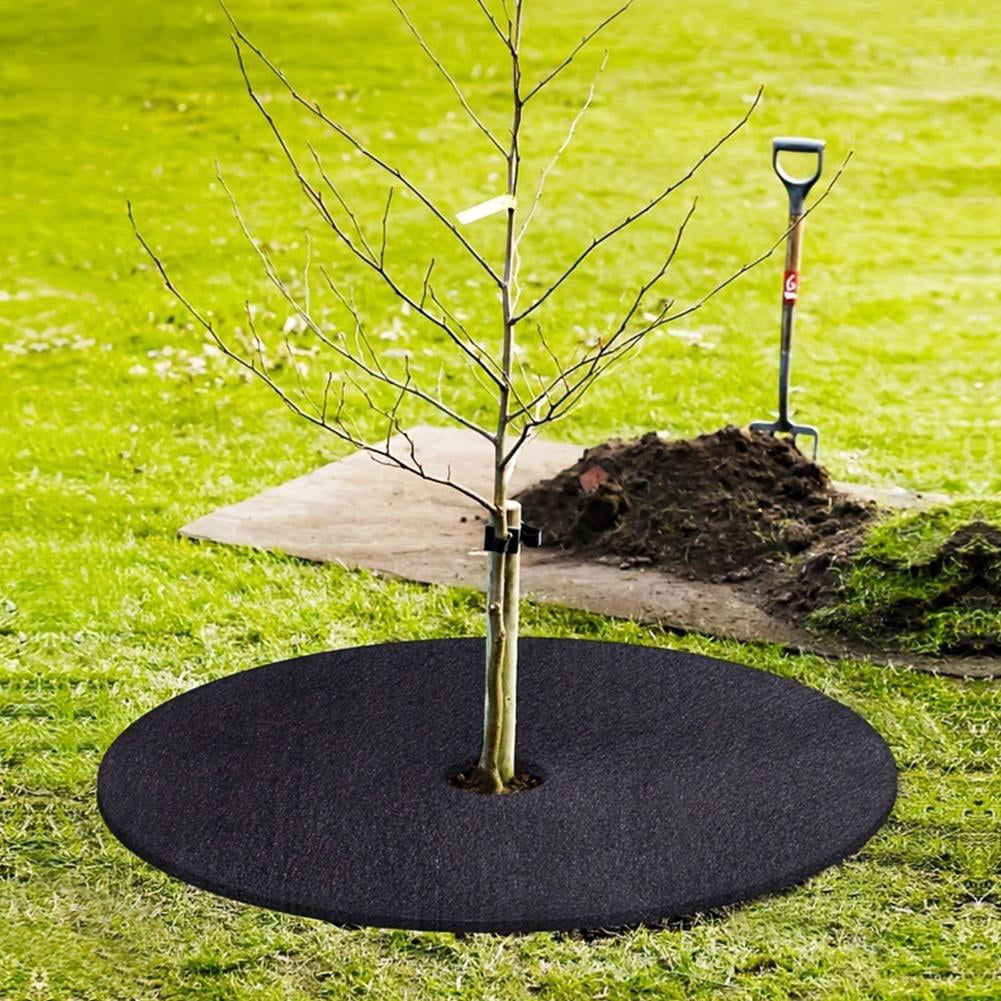 10 Pack Tree Mulch Rings, Non-Woven Fabric Weed Barrier for Plants, 12.6 Inch Diameter, Prevent Weeds Around Trees
