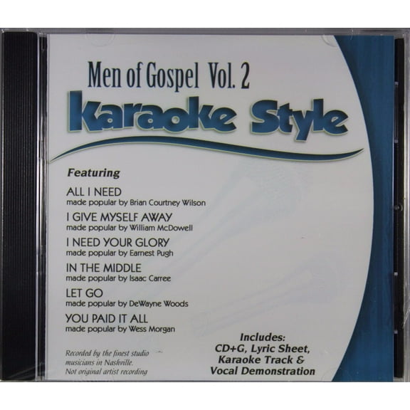 Men Of Gospel Volume 2 Daywind Christian Karaoke Style NEW CD G 6 Songs