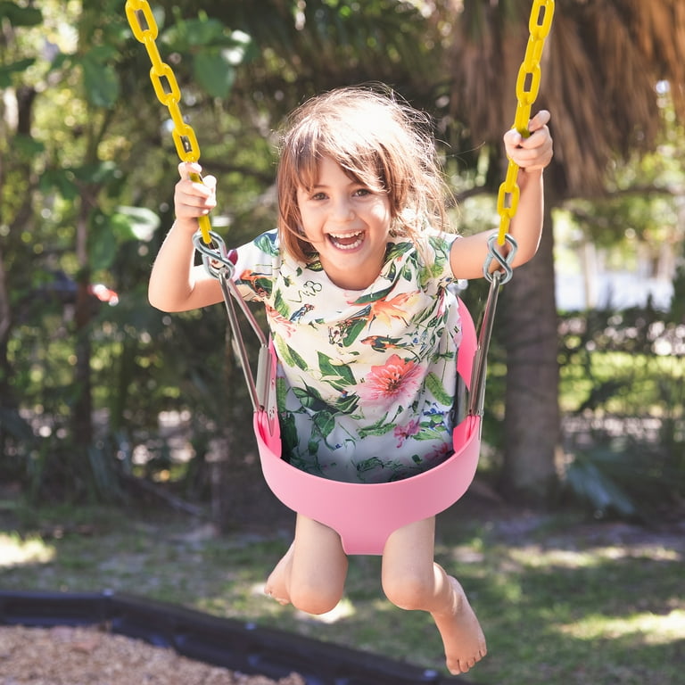Ktaxon Outdoor Toddler Swing Set, Full Bucket Baby Swing Seat with