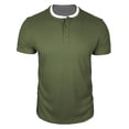 thumbnail image 7 of GEWSEY Mens Short Sleeve Shirts Casual Cotton Summer Slim Fit Waffle T-Shirts (Army Green, S), 7 of 7