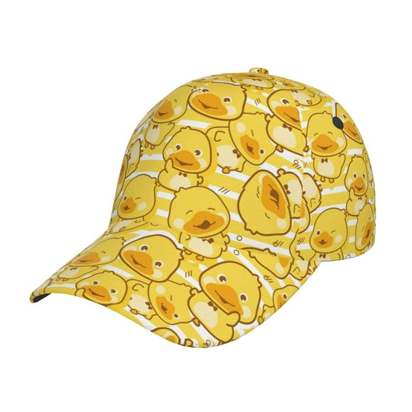Saiise Cool Duck With Yellow Strip Print Adjustable Baseball Cap, Workout Hat for Men and Women, Classic Dad Hat and Snapback Style