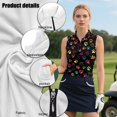 thumbnail image 6 of KEIAHUAN Dog Paw Prints Women Golf Tank Tops Trendy Soft Racerback Athletic Sleeveless Tops with 2 Side Pockets Moisture Wicking Quarter Zip Workout Tennis T-Shirts, 6 of 7