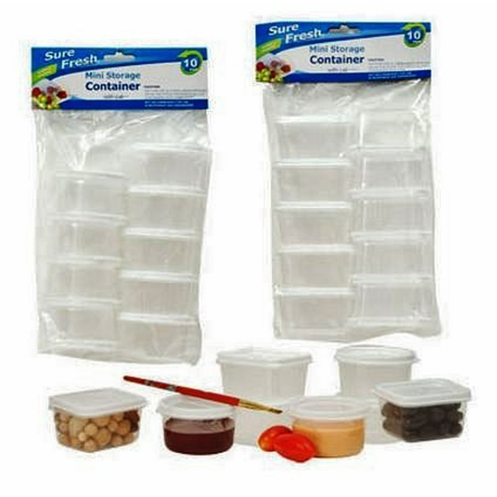 Mini Storage Containers with Lids, Sure Fresh, Plastic, Reusable, Round