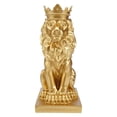 thumbnail image 1 of Estatua abstracta de león con corona para el hogar, la oficina, el bar, la fe masculina, escultura de resina, artesanías, adornos de arte animal, decoración, oro, 1 of 4