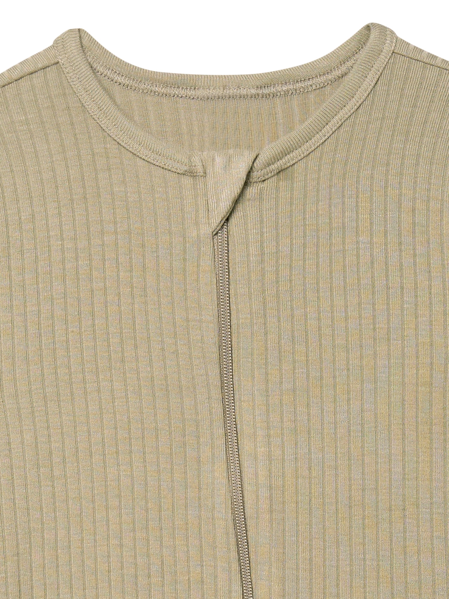 Modern Moments TwoWay Zip Crew Neck Footed Pajamas, Newborn