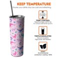 thumbnail image 6 of 20oz Pink Dinosaurs Flowers Leaves Pattern Skinny Tumblers Stainless Steel Tumbler with Lid and Straw,Vacuum Insulated Double Wall Travel Tumbler Cups with Cleaning Brush for Coffee,Tea, 6 of 6