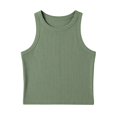 thumbnail image 2 of UACY Girls Crop Tank Tops Ribbed Knit Undershirts Crew Neck Dance Top Kids Sleeveless Sports Shirts for Gym Yoga, 2 of 4