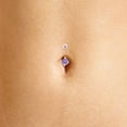 thumbnail image 6 of AFFY Round Shape Simulated Alexandrite Body Piercing Belly Button Ring in 14K Rose Gold over Sterling Silver, 6 of 6