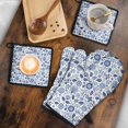 thumbnail image 5 of Pioneer Flower Floral Print Pattern 2-Pack Oven Mitts Set, Heat Resistant Kitchen Gloves, 7.7" X 12", 5 of 6