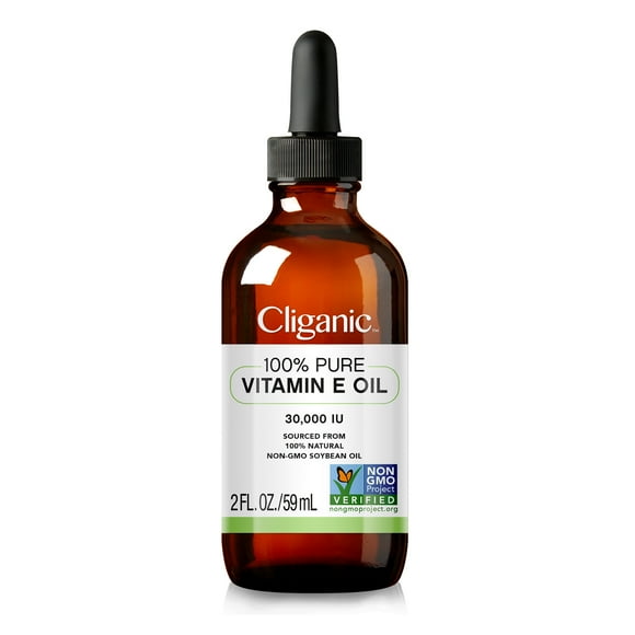 Cliganic Pure Vitamin E, Para Todo Tipo de Piel, Aceite Facial, 60 ml