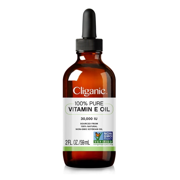 Cliganic Pure Vitamin E, Para Todo Tipo de Piel, Aceite Facial, 60 ml