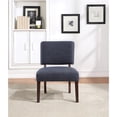 thumbnail image 3 of Jasmine Accent Chair in Navy Fabric with solid wood legs, 3 of 7