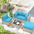 thumbnail image 6 of Kimunuk 9 Pcs Outdoor Patio Replacement Cushions,Waterproof Cushions for 4-Seat Outdoor Sectional Sofa Couch, Lake Blue, 6 of 6