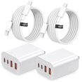 thumbnail image 1 of Cargador UGVV USB C de 40 W con 4 puertos y cable de 10 pies para iPhone y iPad, 1 of 7