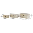 thumbnail image 4 of DecMode Floral Handmade White Mango Wood Decorative Box with Hinged Lid, 3 Count, 4 of 10