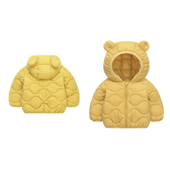 Baby Winter Coat,Kids Puffer Coat Cute Bear Ear with Hoods Long Sleeve Light Winter Coats for Kids Baby Child Winter Coat Baby Boy Clothes
