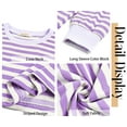 thumbnail image 5 of Fantaslook Striped Long Sleeve Shirts for Women Crewneck Tunic Tops Color Block Blouses Fall Pullover, 5 of 7