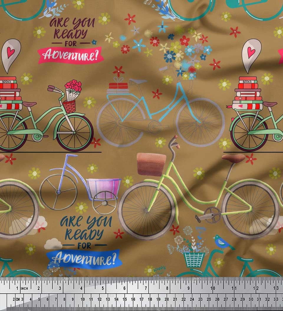 Tissu Coton Canard Imprimé Vert Soimoi - 142cm De Large, Par Mètre, Pour Sacs, Coussins, Déco