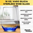 thumbnail image 3 of 10 Vaso Silicia Stemless Wine Glasses Set, 16 oz. - Clear, Orb-Like, Thick base - Blue, 3 of 5