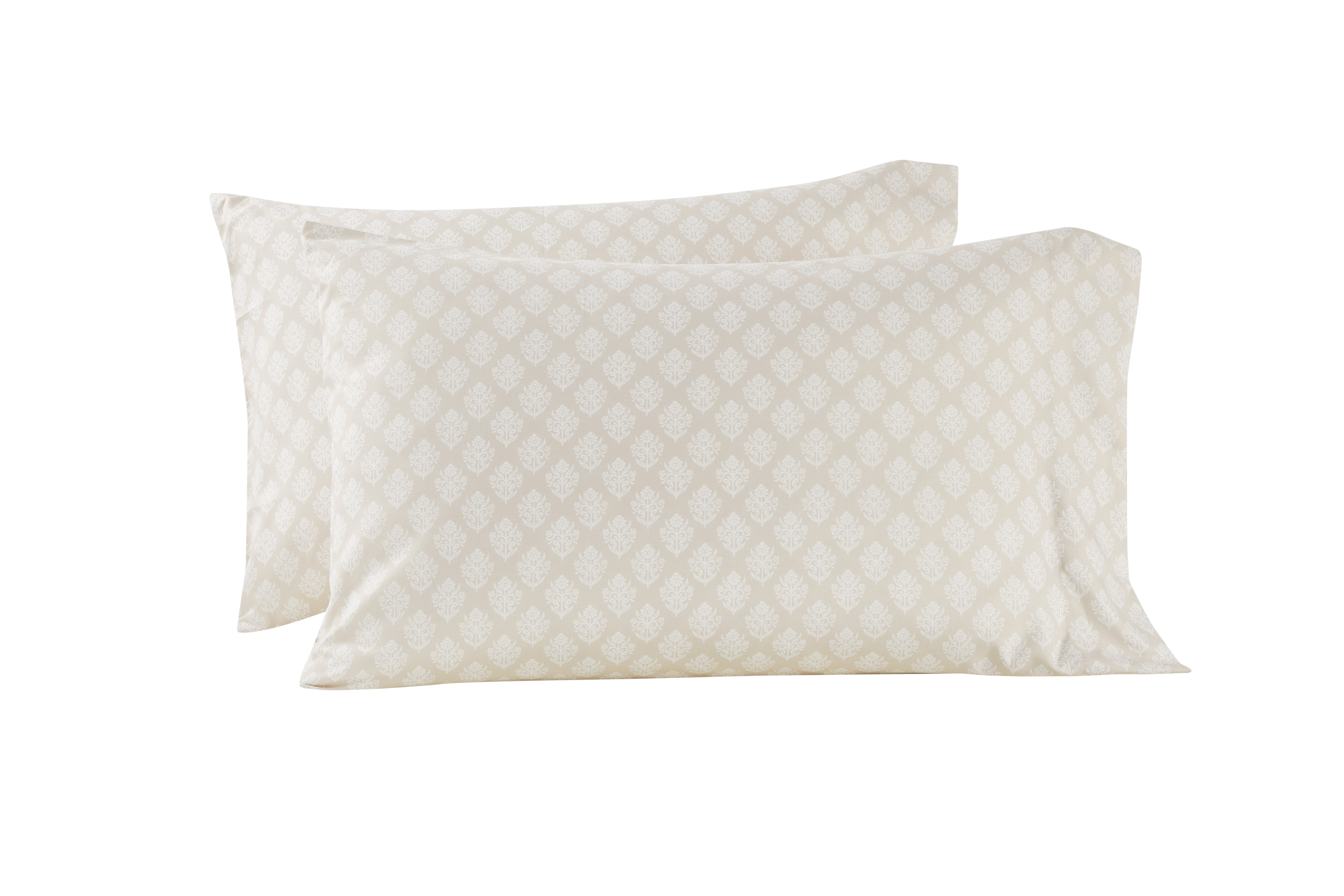 Mainstays Super Soft High Quality Brushed Microfiber Bed Sheet Set, King, Pap Beige Floral, 4 Piece