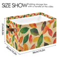 thumbnail image 4 of Yayeee 2 Pack Canvas Storage Basket with Handles for Shelves Fabric Bins Closet Organizer, Green Retro Autumn Leaves, 4 of 8
