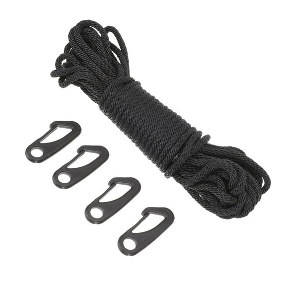 FENGGUIQU 1 Set of Flagpole Replacement Parts Flagpole Rope Line Black Durable Polyester