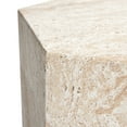 thumbnail image 4 of Hexagonal Travertine Stone Finish Italian Design MgO Side Accent Table, 4 of 12