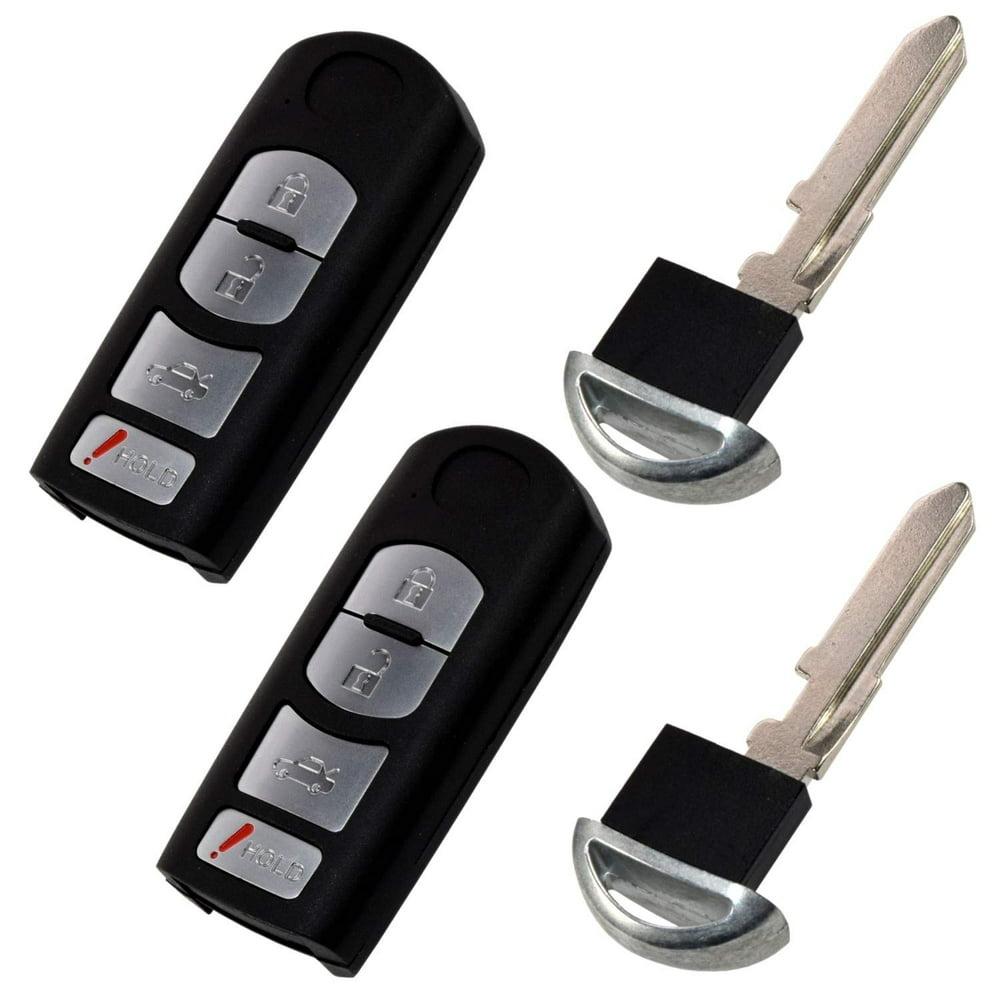 HQRP 2Pack Remote Key Fob Shell Case Keyless Entry w/ 4 Buttons for