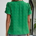 thumbnail image 6 of Besolor Dressy Tops for Women Swiss Dots Crewneck Short Sleeve Shirts Casual Loose Solid Color Summer Tunic Tees, 6 of 6