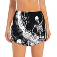 thumbnail image 2 of Gaeub Skeleton Wave Artwork Print Women's Athletic Shorts,High Waisted Running Shorts,Pocket Sporty Short,Gym Elastic Workout Shorts-Large, 2 of 7