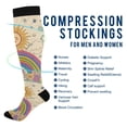 thumbnail image 2 of FORMRS Womens Knee High Socks Casual Long Thick Travel Daily Wear, 1 Pair, Beige Rainbow, 2 of 6