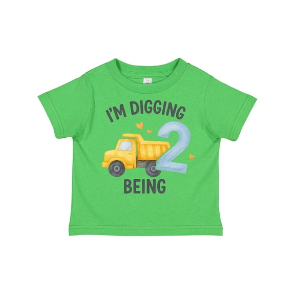 Inktastic I'm Digging Being 2 Birthday Truck Boys or Girls Toddler T-Shirt