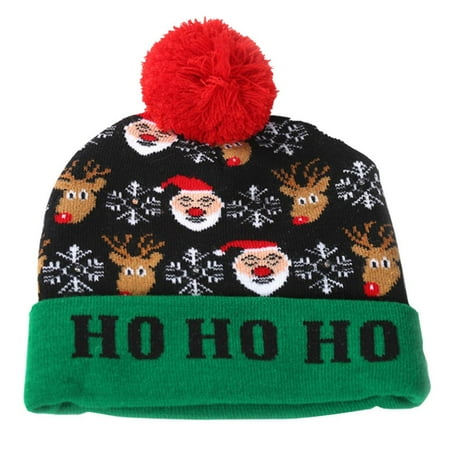 

Christmas Light Up Hat | LED Christmas Beanie Hat with Switch | Christmas Light Up Cap Knitting Wool Hat for Kids Women Men