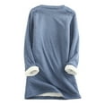 thumbnail image 7 of Women Winter Fashion Fleece Sweatshirts Long Sleeve Comfort Pullover Tops Plush Warm Winter Fuzzy Blouses, 7 of 7