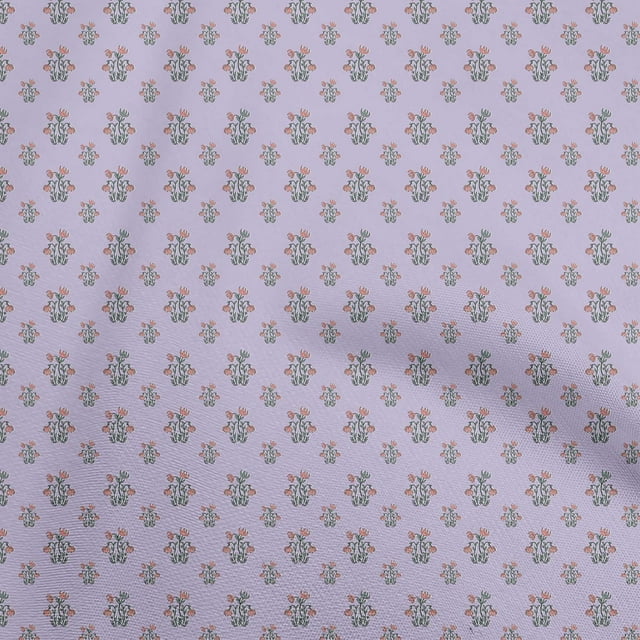 oneOone Polyester Spandex Purple Fabric Asian Block Sewing Material Print Fabric By The Yard 56 Inch Wide