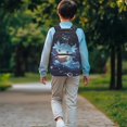 thumbnail image 2 of KUIFORTI Blue Reading Axolotl Children's Backpack 17 Inch Fashion Kids Bookbag with Adjustable Straps for Elementary Primary Middle Back to School Supplies for Teens, 2 of 7