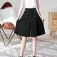 thumbnail image 5 of Pantalones culottes recortados para mujer, cómodos, finos, versátiles, a la moda, sueltos, pantalones de pierna ancha Negro 4XL jinwen Culottes recortados, 5 of 8