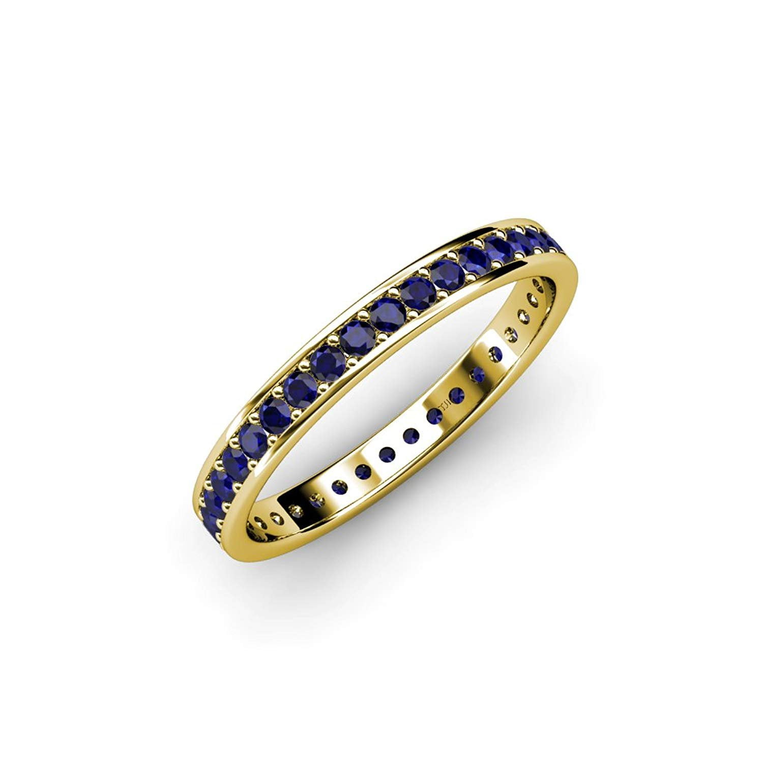 Blue Sapphire Channel with Prong Set Eternity Band 0.62ct tw to 0.70ct ...