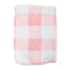 Parent's Choice Pink and White Gingham Plush Baby Blanket