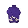 thumbnail image 1 of Merino Wool Knitted Polo Neck Sweater Turtleneck (Purple-Light Grey, 24-36 mo), 1 of 2