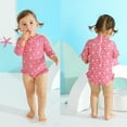 thumbnail image 3 of Younger Tree Infant Baby Girl One-Piece Swimsuit Long Sleeve Rash Guard Swimwear Hat Bathing Suit Set for 12-18 Months, 3 of 7